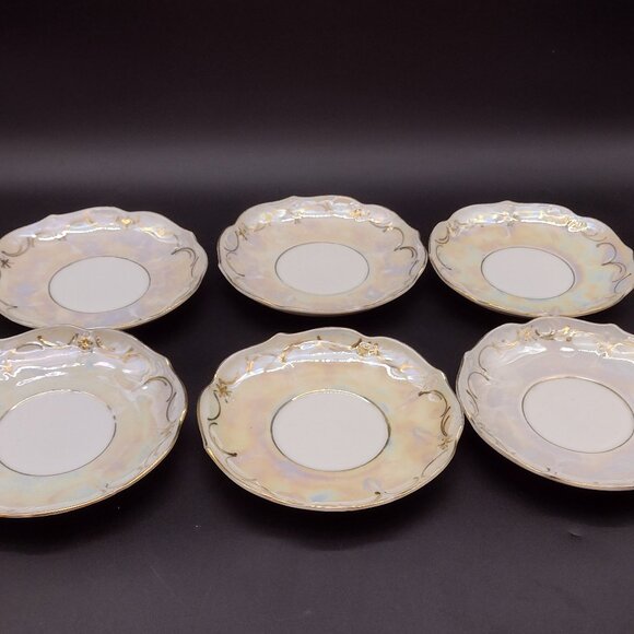 6 Iridescent Side Plates by Carl Tielsch C.T. Altwasser - Picture 3 of 11
